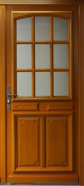 GD MENUISERIES - Porte d'entrée Bois Vitrée Marine, H215 x L90 cm Côte Tableau p.Droit - large