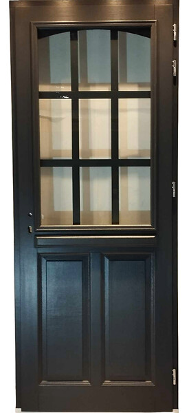 GD MENUISERIES - Porte d'entrée Bois Vitrée Alexa Gris Anthr., H215 x L90 cm Côte Tableau p.Gauche (Poignée, Barillet ref 010723NO) - large