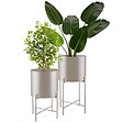 TECTAKE - Support de plantes MINE en acier revêtu par poudre taupe - vignette