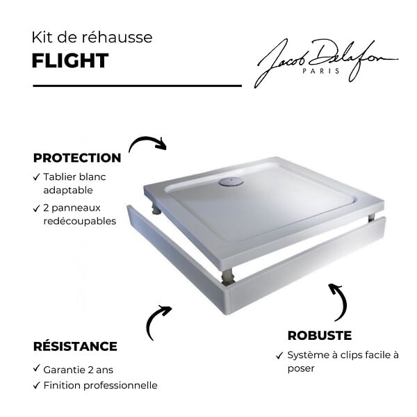 JACOB DELAFON - Kit de réhausse avec tablier blanc pour receveur Flight Jacob Delafon - E62504-00 - large
