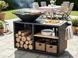 HABITAT ET JARDIN - Barbecue plancha brasero à charbon et bois "Maréchal" - Ø 81 cm - Noir - vignette