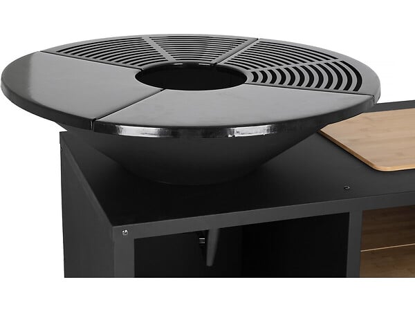 HABITAT ET JARDIN - Barbecue plancha brasero à charbon et bois "Maréchal" - Ø 81 cm - Noir - large