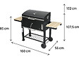 HABITAT ET JARDIN - Barbecue charbon avec tablettes latérales et grilles réglables "Marquis" - Noir - vignette
