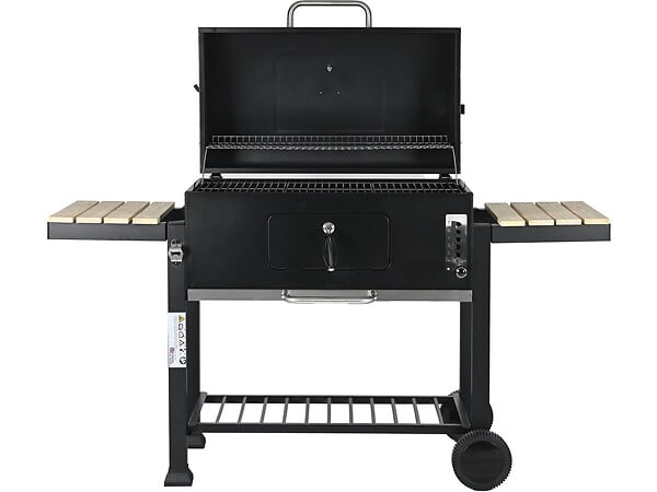 HABITAT ET JARDIN - Barbecue charbon avec tablettes latérales et grilles réglables "Marquis" - Noir - large