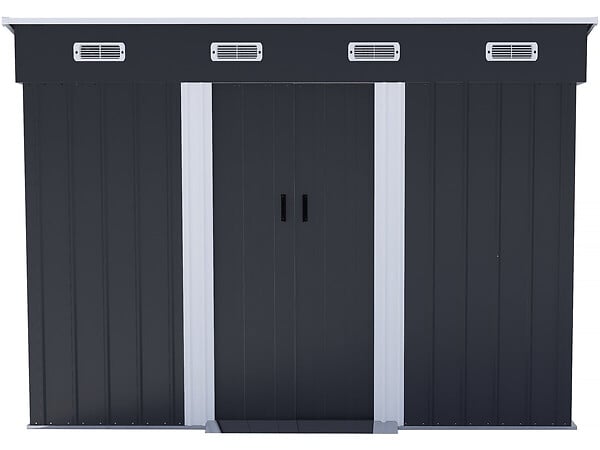 HABITAT ET JARDIN - Abri de jardin métal monopente "Denver" - 3,32 m² - Gris - large