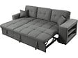 HABITAT ET JARDIN - Canapé d'angle convertible/réversible tissu style bubble "Axel" - 3 places - Gris - vignette