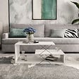 HABITAT ET JARDIN - Table basse en bois "Cayenne" - 100 x 50 x 40 cm - Blanc - vignette
