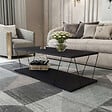 HABITAT ET JARDIN - Table basse en bois "Zisino" - 120 x 50 x 30 cm - Gris anthracite - vignette