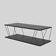 HABITAT ET JARDIN - Table basse en bois "Zisino" - 120 x 50 x 30 cm - Gris anthracite - vignette
