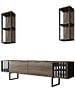 HABITAT ET JARDIN - Meuble TV en bois "Chrome Line" - 180 x 30 x 48 cm - NoyerNoir - vignette