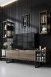 HABITAT ET JARDIN - Meuble TV en bois "Chrome Line" - 180 x 30 x 48 cm - NoyerNoir - vignette
