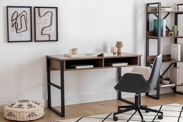HABITAT ET JARDIN - Bureau en bois "Nove" - 120 x 60 x 75 cm - Noyer - large