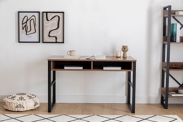 HABITAT ET JARDIN - Bureau en bois "Nove" - 120 x 60 x 75 cm - Noyer - large