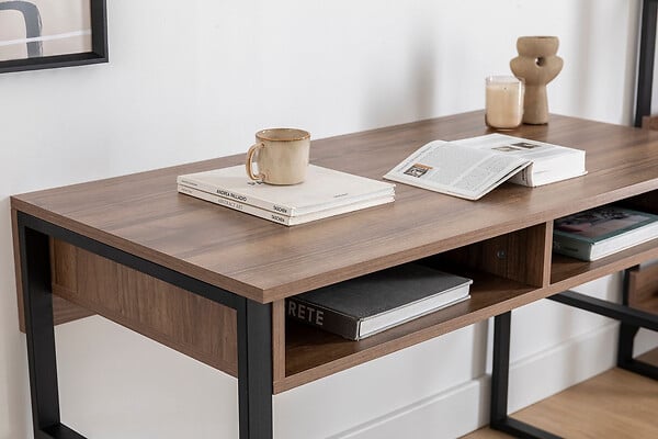 HABITAT ET JARDIN - Bureau en bois "Nove" - 120 x 60 x 75 cm - Noyer - large