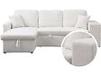 HABITAT ET JARDIN - Canapé d'angle bouclettes convertible/reversible "Axel" - 3 Places - Blanc - vignette