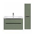 VITRA - Meuble vasque suspendu VitrA Sento Round 120cm Vert mat + Colonne version droite - vignette
