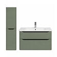 VITRA - Meuble vasque suspendu VitrA Sento Round 80cm Vert mat + Colonne version gauche - vignette
