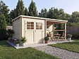 HABITAT ET JARDIN - Abri de jardin en bois avec auvent "Montval" - 14 m² - 28 mm - vignette