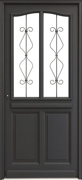 GD MENUISERIES - Porte d'entrée Bois Vitrée Sandro Gris Anthr., H215 x L90 cm Côte Tableau, p.Droit - large