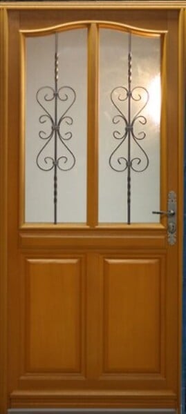 GD MENUISERIES - Porte d'entrée Bois Vitrée Sandy, H215 x L90 cm Côte Tableau p.Gauche - large