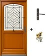 GD MENUISERIES - Porte d'entrée Bois Vitrage Transparent, EliotH H215 x L90 cm Côte Tableau p.Gauche (Poignée, Barillet ref 010403FP) - vignette