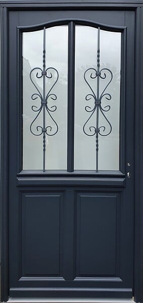 GD MENUISERIES - Porte d'entrée Bois Vitrée Sanna, H215 x L90 cm Côte Tableau p.Gauche - large