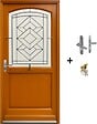 GD MENUISERIES - Porte d'entrée Bois Vitrage Transparent, ELIOTH H215 x L90 cm Côte Tableau p.Droit (Poignée, Barillet ref N158RPL -IN158RCI) - vignette