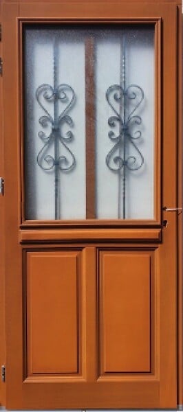 GD MENUISERIES - Porte d'entrée Bois Vitrée SyraH H215 x L90 cm Côte Tableau, p.Droit (Poignée, Barillet ref 010403FP) - large