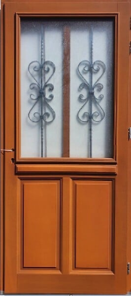 GD MENUISERIES - Porte d'entrée Bois Vitrée SyraH H215 x L90 cm Côte Tableau p.Gauche (Poignée, Barillet ref 010403FP) - large