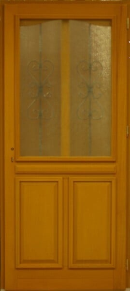 GD MENUISERIES - Porte d'entrée Bois Vitrée Sandy, H215 x L90 cm Côte Tableau p.Gauche (Poignée, Barillet ref 010403FP) - large