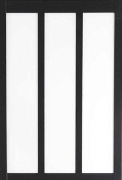 GD MENUISERIES - Verriere d'Atelier Bois MDF Noir 3 Vitrages Clairs H108 cm x L112 cm - large