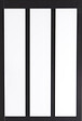 GD MENUISERIES - Verriere d'Atelier Bois MDF Noir 3 Vitrages Clairs H108 cm x L112 cm - vignette