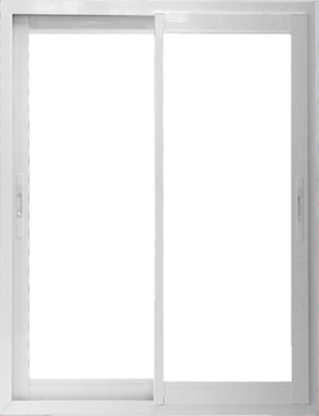 GD MENUISERIES - Fenetre Coulissante Aluminium H105 x L100 cm Blanc 2 vantaux - large