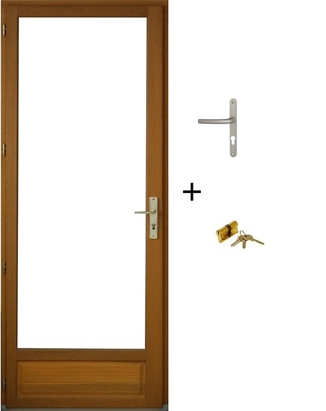 GD MENUISERIES - Porte Fenetre Bois 1 Vantail H215 x L90 cm Côte Tableau Tirant Gauche (Poignée, Barillet ref 01245F924) - large