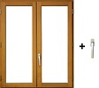GD MENUISERIES - Fenetre Bois 2 Vantaux H145 x L120 cm Côte Tableau, poignee (ref 010220F9) - vignette