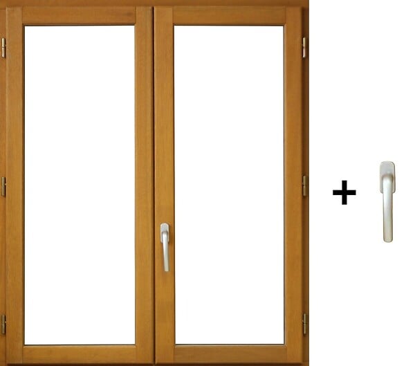 GD MENUISERIES - Fenetre Bois 2 Vantaux H115 x L100 cm Côte Tableau, poignee (ref 010220F9) - large