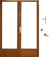 GD MENUISERIES - Porte Fenetre Bois 2 Vantaux H205 x L120 cm Côte Tableau (Poignée, Barillet ref 01245F924) - vignette