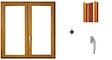 GD MENUISERIES - fenetre Bois 2 Vantaux H195 x L110 cm, tapees iso 120 cm (3 de 2,28m), poignee - vignette
