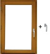 GD MENUISERIES - Fenetre Bois 1 Vantail H75 x L80 cm Côte Tableau Tirant Gauche, poignee (ref 010220F9) - vignette