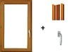 GD MENUISERIES - fenetre Bois 1 Vantail H95 x L60 cm Tirant Gauche, tapees iso 120 cm (2 de 1,9m), poignee - vignette