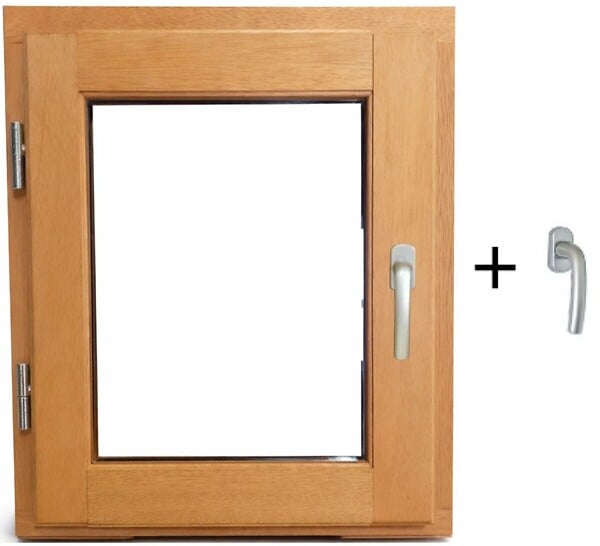GD MENUISERIES - Fenetre Bois 1 Vantail H45 x L40 cm Côte Tableau Tirant Gauche, poignee (ref 010220F9) - large