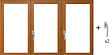 GD MENUISERIES - Fenetre Bois 3 Vantaux H125 x L180 cm Côte Tableau, poignee (ref 010220F9) - vignette