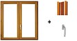 GD MENUISERIES - fenetre Bois 2 Vantaux H115 x L100 cm, tapees iso 120 cm (2 de 2,28m), poignee - vignette