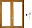 GD MENUISERIES - Fenetre Bois 2 Vantaux H125 x L140 cm Côte Tableau, poignee (ref 010220F9) - vignette