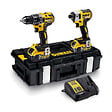 DEWALT - Pack 2 outils 18V DEWALT DCK266P2-QW : Perceuse-visseuse à percussion DCD796, Visseuse à choc DCF887, 2 batteries 5,0 Ah, coffret ToughSystem - vignette