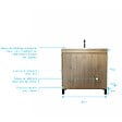 AURLANE - Meuble de salle de bains 80cm 2 Portes_Chêne Naturel + Vasque céramique blanche - TIMBER 80 - vignette