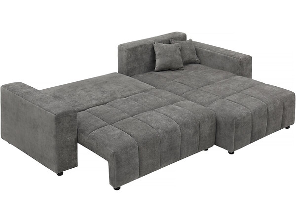 HABITAT ET JARDIN - Canapé d'angle réversible/convertible en tissu - "George" - 4 places - Gris - large