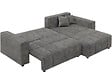 HABITAT ET JARDIN - Canapé d'angle réversible/convertible en tissu - "George" - 4 places - Gris - vignette