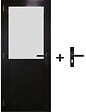 GD MENUISERIES - Bloc Porte Athena Noir H204 x L83 cm Côte Tableau P.Droit,Poignee - vignette