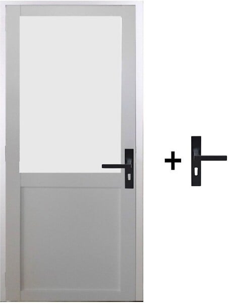 GD MENUISERIES - Bloc Porte Athena BLANC H204 x L83 cm Côte Tableau P.Gauche,Poignee - large